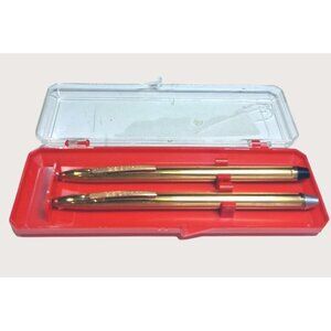 Tilt a Matic Gold Pen & Pencil Set In Red Case Vintage